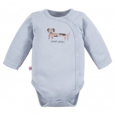 Eevi - Otroški bodi na preklop Kuža Moder