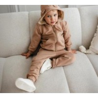 Eevi - Otroška jopa s snemljivo kapuco Medvedek Bež