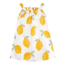 Dekliška oblekica iz muslina Limonce - Pinokio